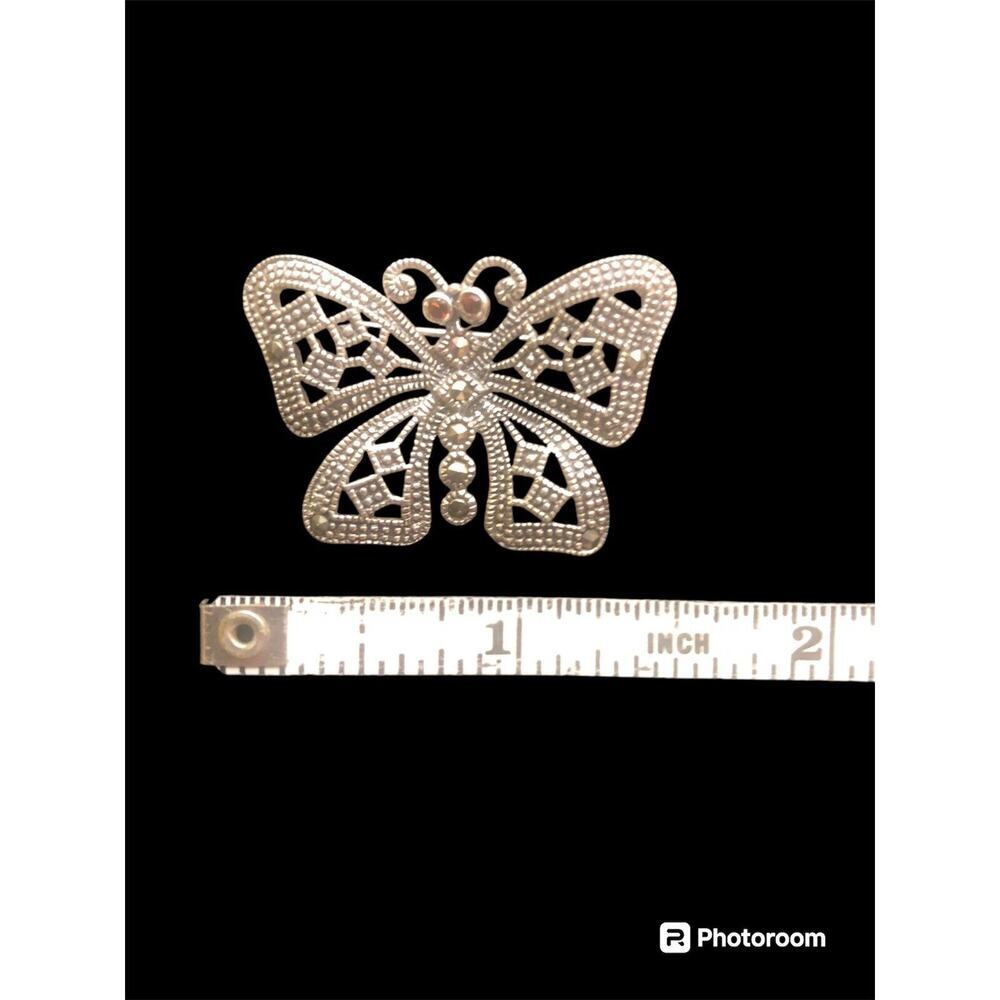 1.5" Sterling Silver 925 Butterfly Brooch Pin 6.72g - Picture 3 of 6